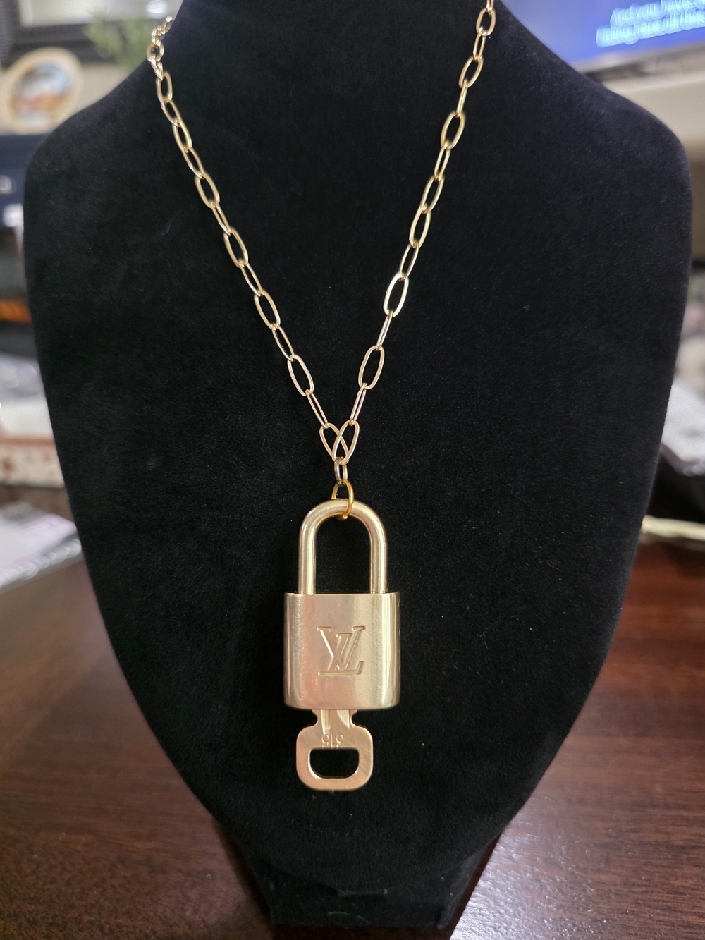 Louis Vuitton Gold Padlock #315 With Key.